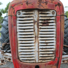 A Tractor nose at Danshi Rise Wines in Mclaren Vale Australia.