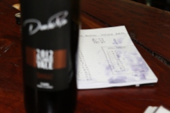 Noting the sugar levels at Danshi Rise winery in Mclaren Vale Australia.