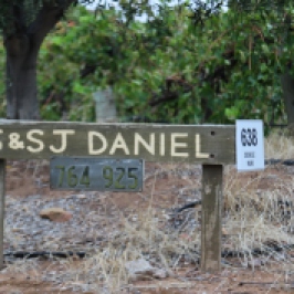 S&SJ Daniel winery sign in Mclaren Vale Australia.