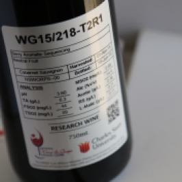 Wine label at Charles Sturt University in Australia.