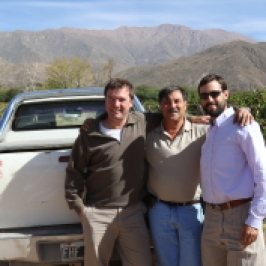Thibaut Delmotte and his team in the vineyard during the 2016 harvest at Bodega Colome in the Salta region of Argentina.