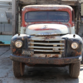 An old Volvo truck at the Bodegas Borbore winery in the Tulum Valley of San Juan in Argentina.