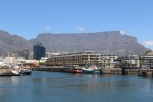 The V&A Waterfront with the backdrop of Table Mountain in Cape Town South Africa.