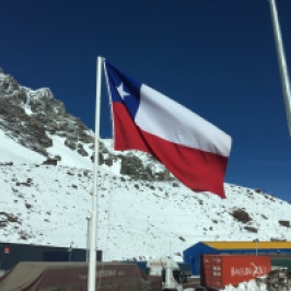 The Chilean Flag at the Los Libertadores border control.
