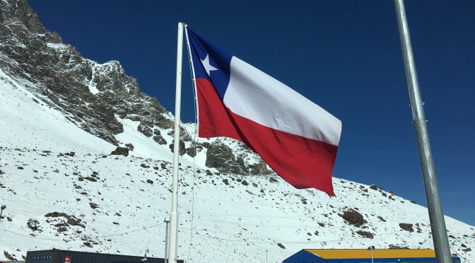 The Chilean Flag at the Los Libertadores border control.